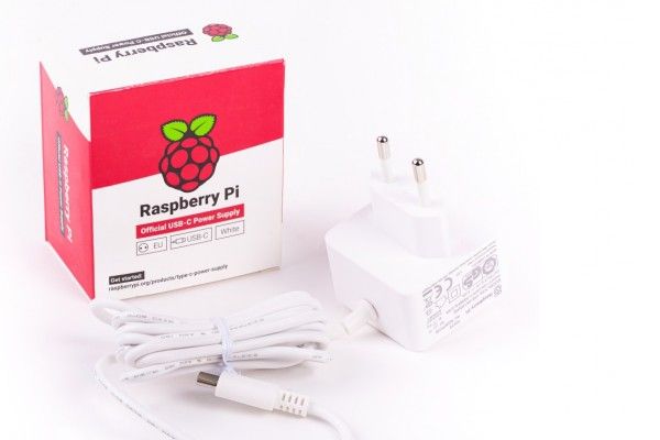 adapters RASPBERRY PI Official Raspberry pi 4 USB-C 15.3W Power Supply, 5.1V, 3.0A, WHITE, EU PLUG 