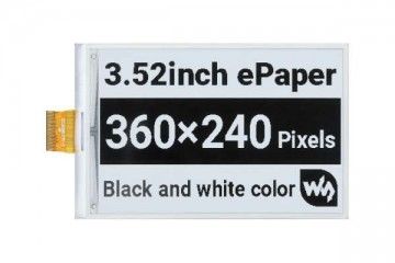 e-paper WAVESHARE 3.52inch e-Paper raw display, 360 × 240, SPI Interface, Waveshare 22609