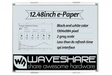 e-paper WAVESHARE 1304×984, 12.48inch E-Ink raw display, black/white dual-color, Waveshare 17291
