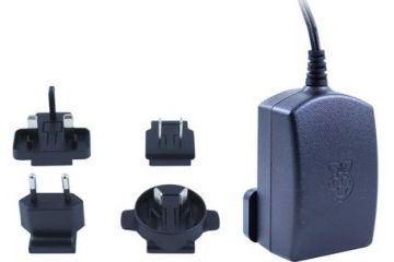 kabli RASPBERRY PI 5.1 V dc, Micro USB, 2.5 A Official Raspberry Pi 3 Black Power Supply, T5989DV
