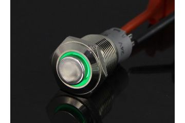 buttons and switches SEEED STUDIO 16mm Momentary Metal Illuminated Push Button - Green LED, seed: 311050018