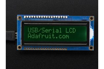 lcd-s ADAFRUIT USB + Serial Backpack Kit with 16x2 RGB backlight positive LCD - Black on RGB, Adafruit 784