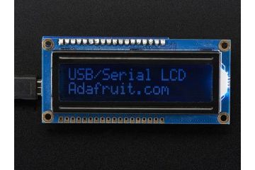 lcd-s ADAFRUIT USB + Serial Backpack Kit with 16x2 RGB backlight positive LCD - Black on RGB, Adafruit 784