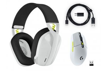 miške LOGITECH Miška in slušalke Logitech G G305 in G435, brezžični, črn, bel, zelen