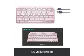 tipkovnice LOGITECH Tipkovnica Logitech MX Keys Mini, roza, SLO g.