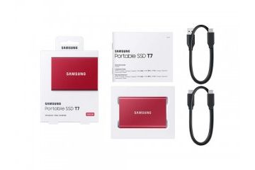 diski SSD SAMSUNG Zunanji SSD 500GB Type-C USB 3.2 Gen2 V-NAND UASP, Samsung T7, rdeč