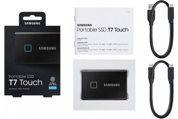 diski SSD SAMSUNG Zunanji SSD 2TB Type-C USB 3.2 Gen2 V-NAND UASP, Samsung T7 Touch, črn