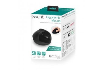 miške EWENT Miška Ewent Wireless Ergonomic Vertical, 1600dpi, črna, USB
